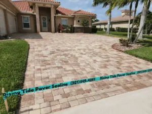 Paver sealing project in Brevard County, Florida by Rising Tide Paver Sealing