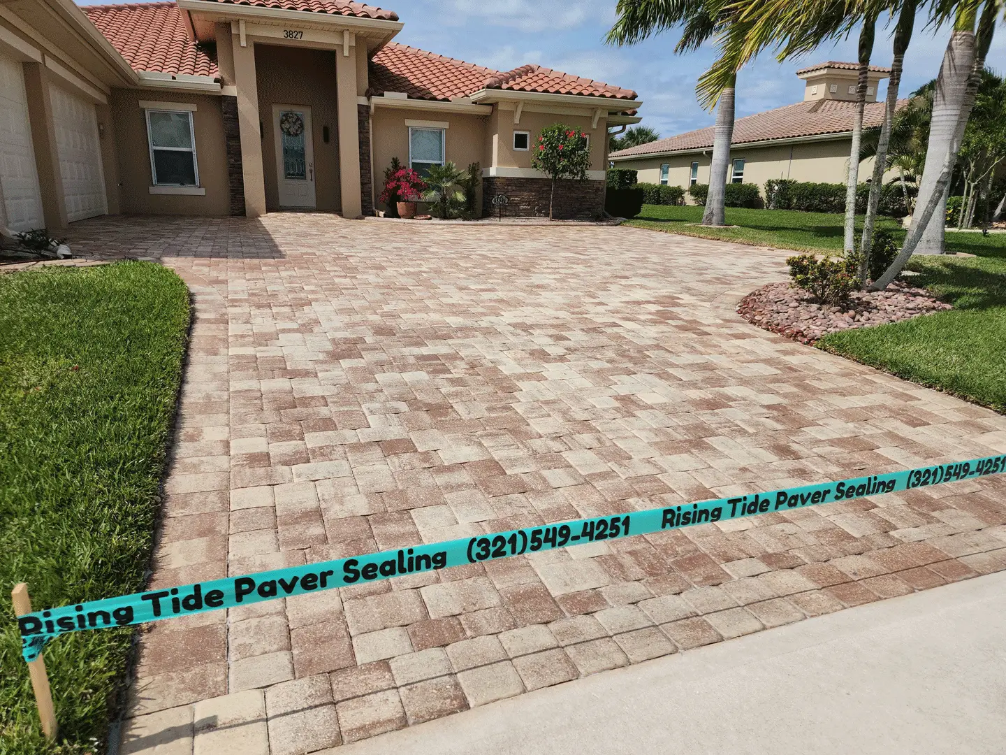 Paver sealing project in Brevard County, Florida by Rising Tide Paver Sealing