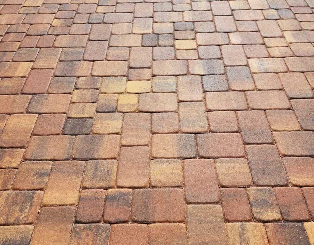 Pavers that have been sealing with a 2 part water based sealer. Long lasting protection from fading and stains.