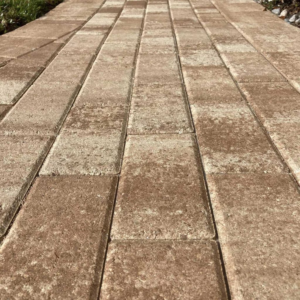 Tan sealed pavers. Paver Sealing